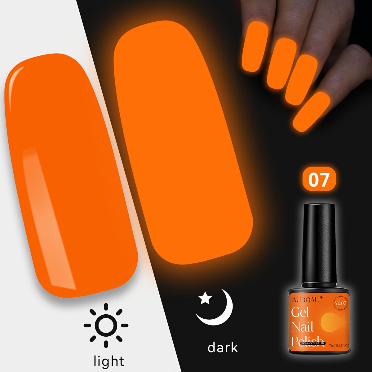 1pc Auroau Gel Nail Polish, Luminous Long-Lasting Nail Gel, Vibrant Color Palette, Non-Toxic, Fast-Drying, High Saturation, Easy to Apply, with Alcohol-Free Formula, for Parties, Dates, Clubbing, Ideal Gift for Christmas & Ne