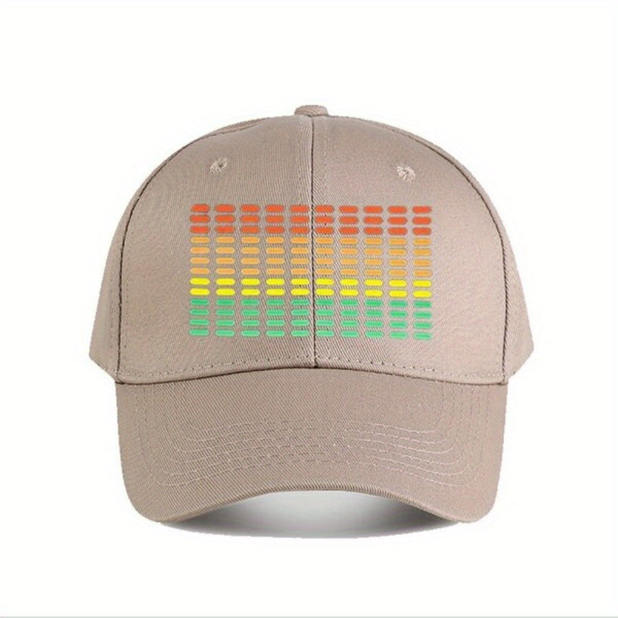 Sound Activated LED Music Equalizer Hat - RGB Lighting (Red/Green/Blue/Purple), Adjustable Snapback Baseball Cap, Breathable Polyester Nightclub & Festival Headgear for DJs, Concerts, Parties - Unisex Clubbing Cap, Music Acce