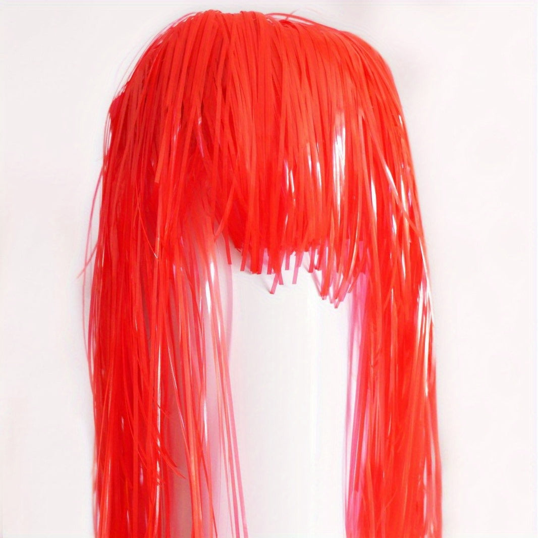 1pc Glow in the Dark Cosplay Wig - UV/Blacklight Activated Neon Pink, Party Dance Wig for Halloween, Costume Events, Clubs - Fluorescent Party Hair with Lightweight Plastic Construction, Club Night Outfit, Festive Decoration,