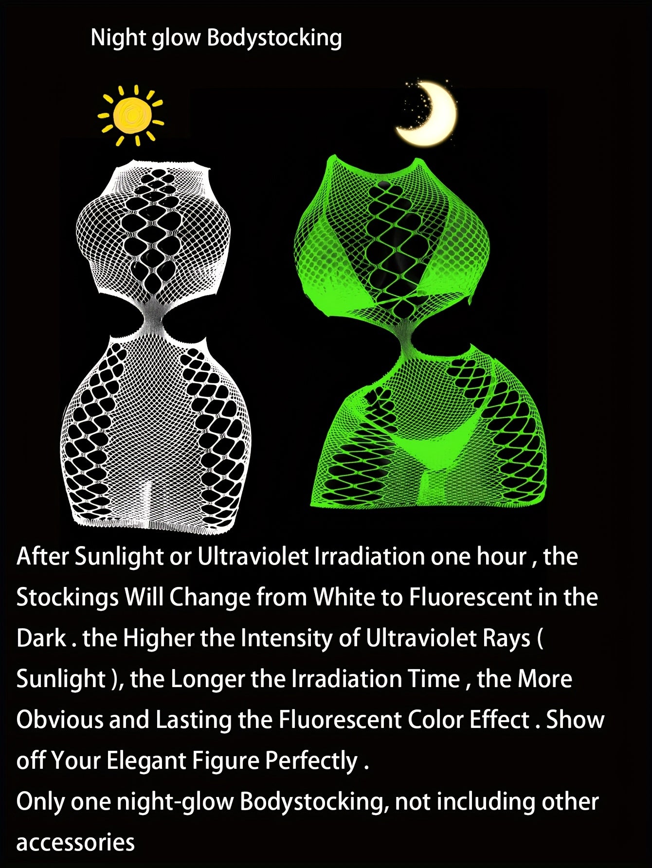 1pc Sexy Women's Glow at Night Fishnet Cover Up Without Bikini - High Elasticity Bodycon Dress with Hollow Out Cutouts, See-Through Beachwear for Music Festivals, Summer Vacations & Night Out, Festival Attire, Bodycon Fashion