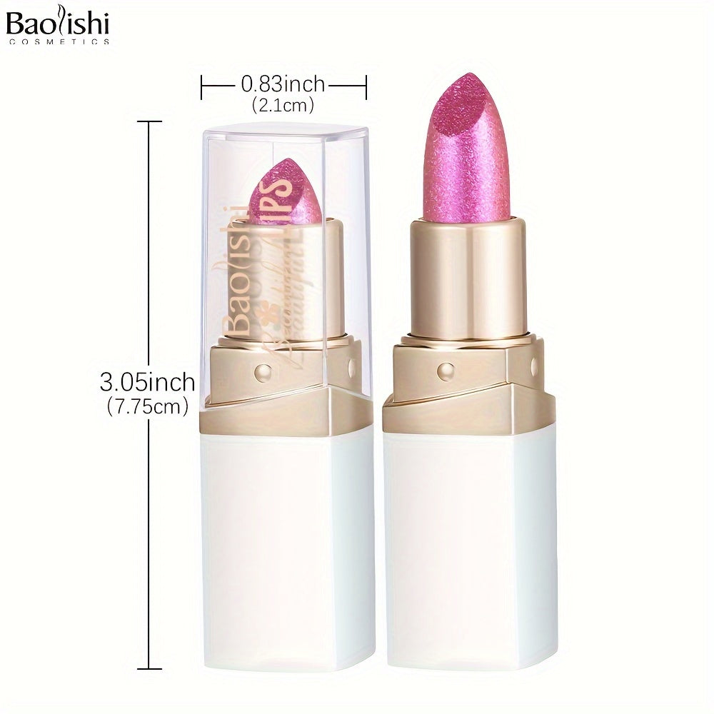 BAOLISHI Chameleon Shiny Lipstick, Highly Pigmented Metallic Lipstick Shiny Gradient Color Long-lasting Makeup Sparkle For All Day For Music Festival