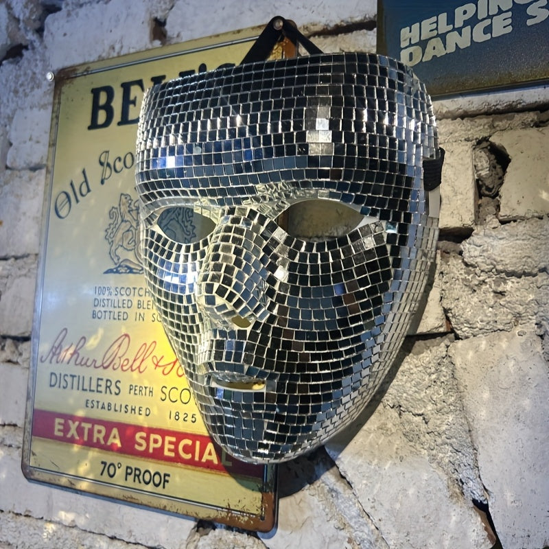 Disco Mask - Glow-in-the-Dark Party Mask for Pride Month, Independence Day, Halloween, and Black Friday Celebrations - Unisex Family Decoration Accessory