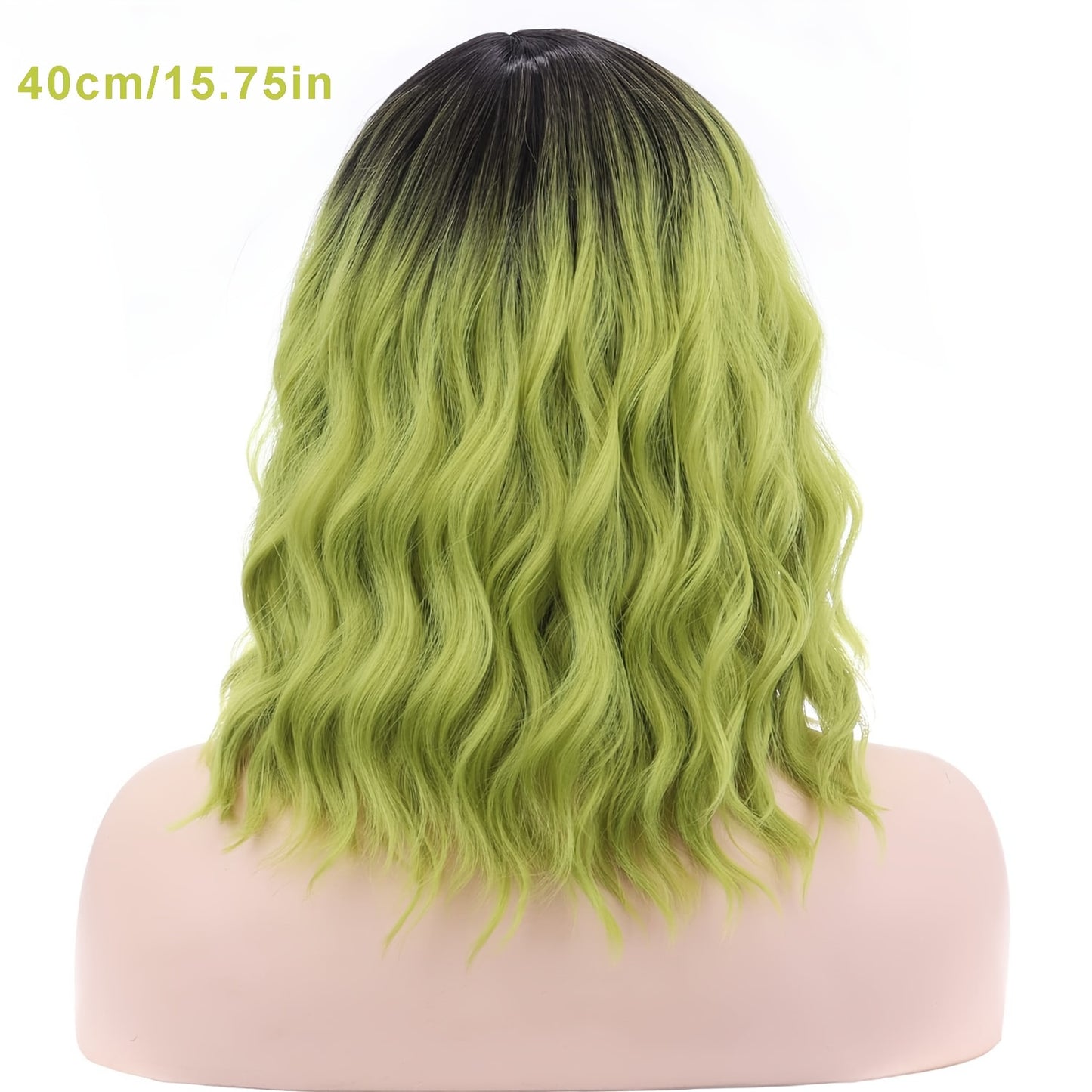 1pc Women'S Cosplay Curly Wave Wig, High Temperature Fiber, Medium Parted Mixed Color, Rose Net Cap, Long Hair for Festival and Party Wear