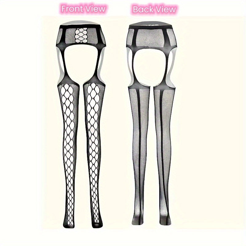 4 Pairs Set Fishnet Thigh High Garter Stockings Patterned Tights for Women Suspender Sheer Pantyhose for Halloween Cosplay Party