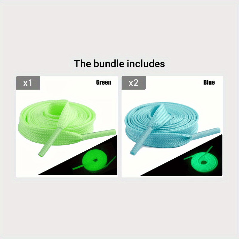 1pair Luminous Shoelaces Men's Women's Sneakers Shoelaces, Glow In The Dark, Fluorescent Shoelaces For Party Dance Dress Up