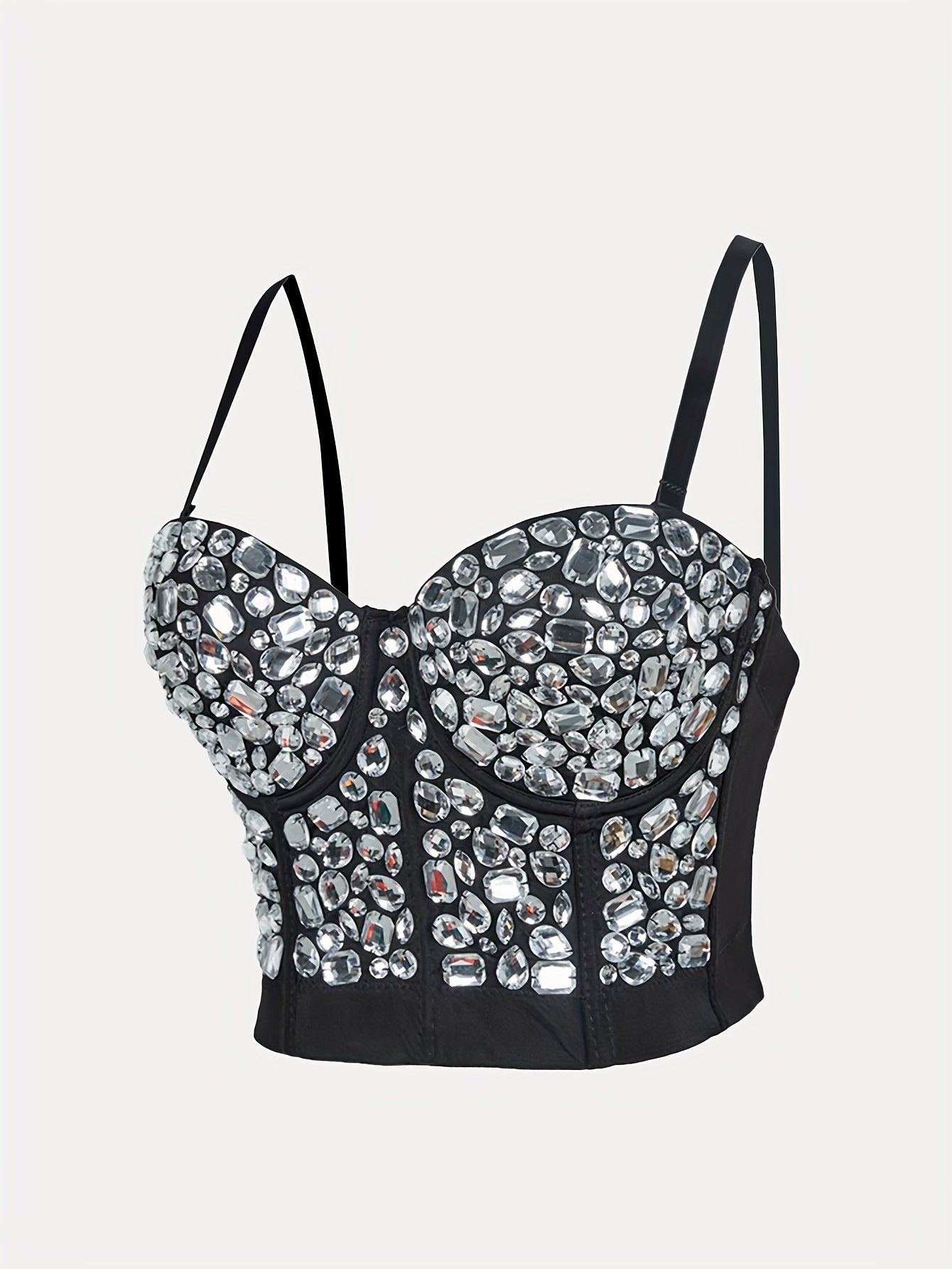 Elegant Rhinestone Fishbone Cami Top for Women