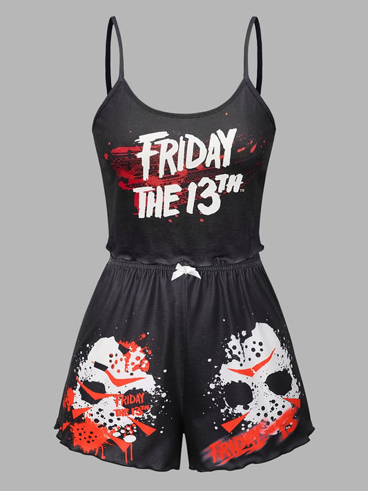 Women's Black and White Thong Shorts