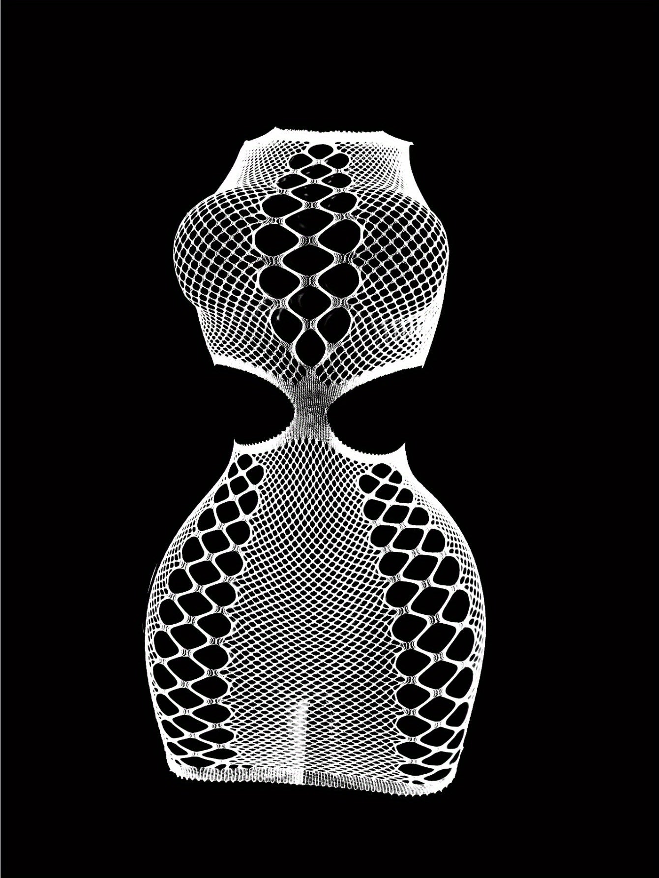 1pc Sexy Women's Glow at Night Fishnet Cover Up Without Bikini - High Elasticity Bodycon Dress with Hollow Out Cutouts, See-Through Beachwear for Music Festivals, Summer Vacations & Night Out, Festival Attire, Bodycon Fashion