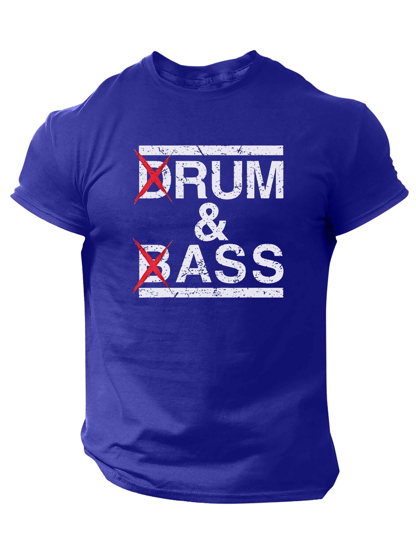 1pc Men'S Casual Crew Neck T-Shirt - Polyester Knit Fabric with Medium Stretch, Short Sleeve Print Top for Going Out, Summer Season - Regular Fit H Tee with "Drum & Bass" Slogan Design