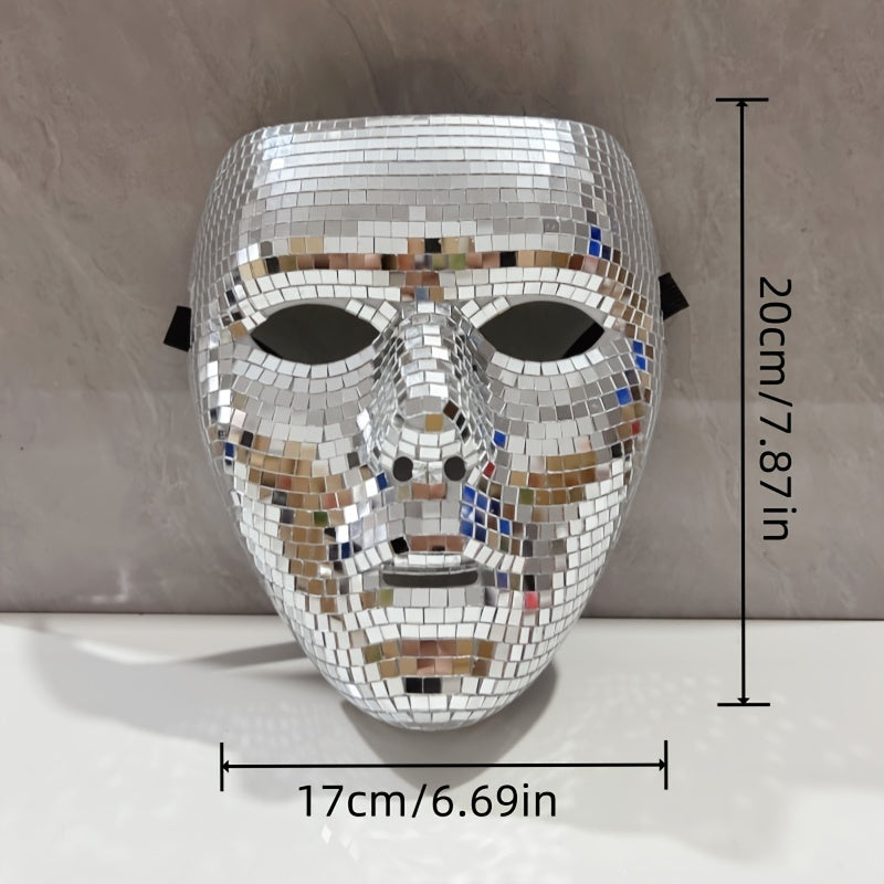 Disco Mask - Glow-in-the-Dark Party Mask for Pride Month, Independence Day, Halloween, and Black Friday Celebrations - Unisex Family Decoration Accessory