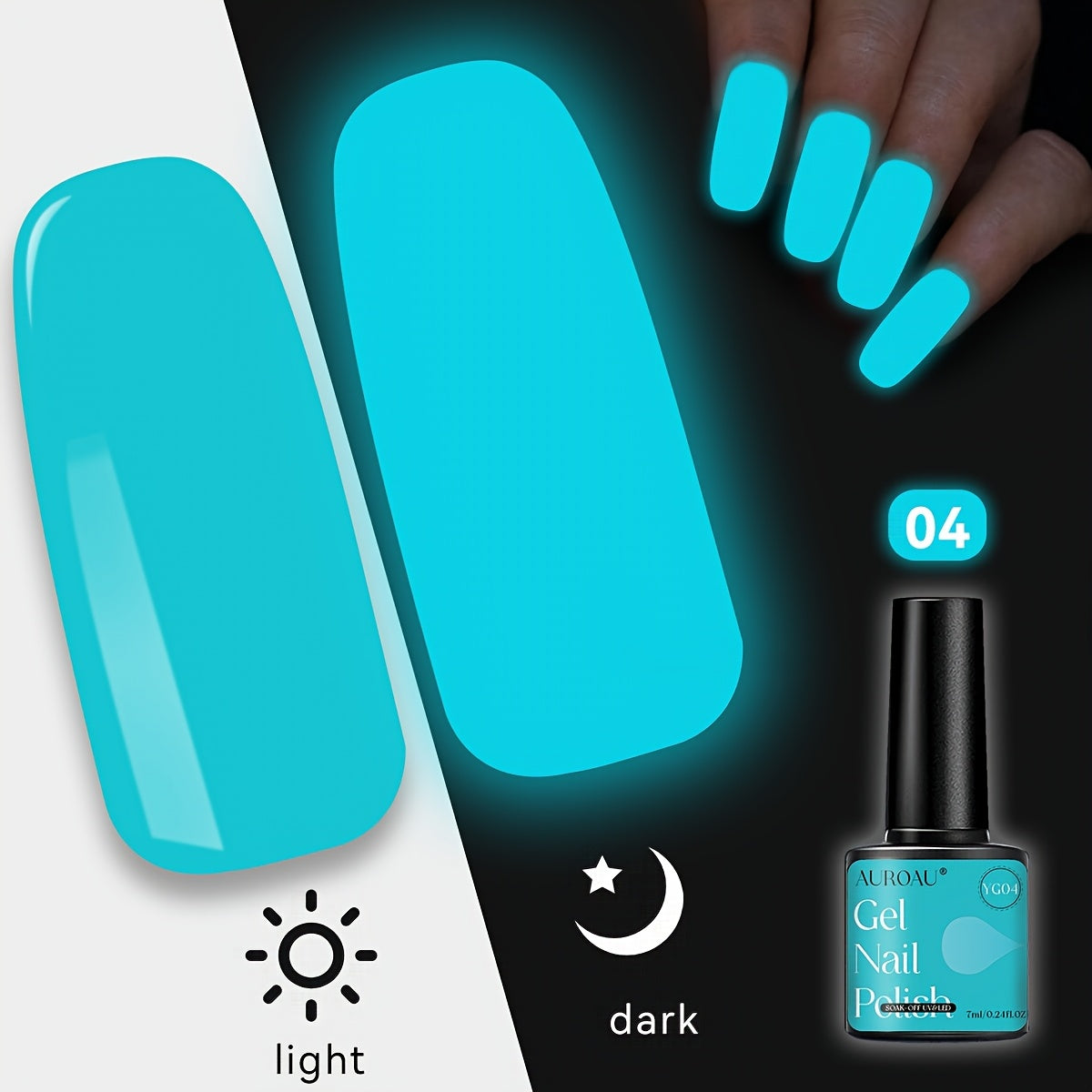 1pc Auroau Gel Nail Polish, Luminous Long-Lasting Nail Gel, Vibrant Color Palette, Non-Toxic, Fast-Drying, High Saturation, Easy to Apply, with Alcohol-Free Formula, for Parties, Dates, Clubbing, Ideal Gift for Christmas & Ne