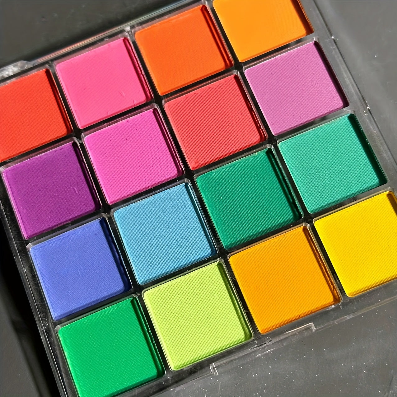 16-Color FANTASY CHIC Rainbow Matte Eyeshadow Palette - Vibrant Pink, Purple, Red, Yellow Shades with Neutral Tones, Blendable Matte Finish for Day to Night Makeup Looks, Fashion Makeup | Playful Packaging | Highquality Pigme