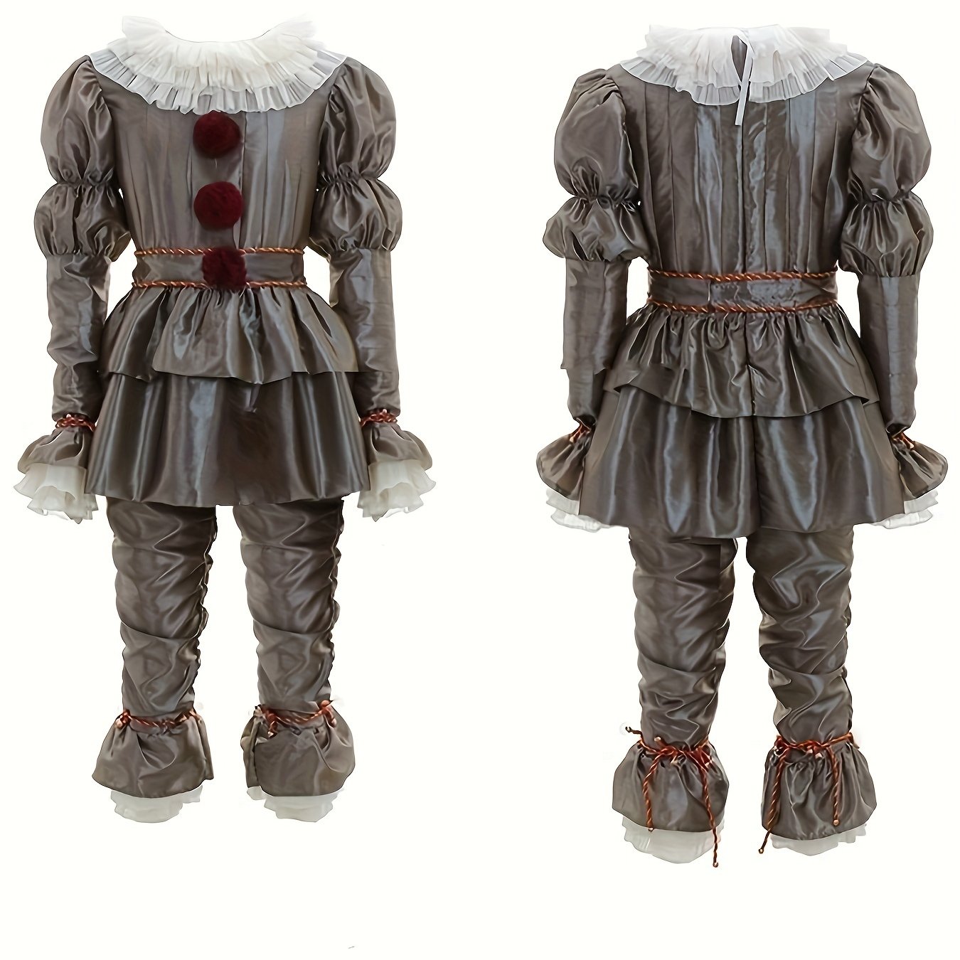 Scary Clown Halloween Costume Cosplay Party Outfit Full Set Adults