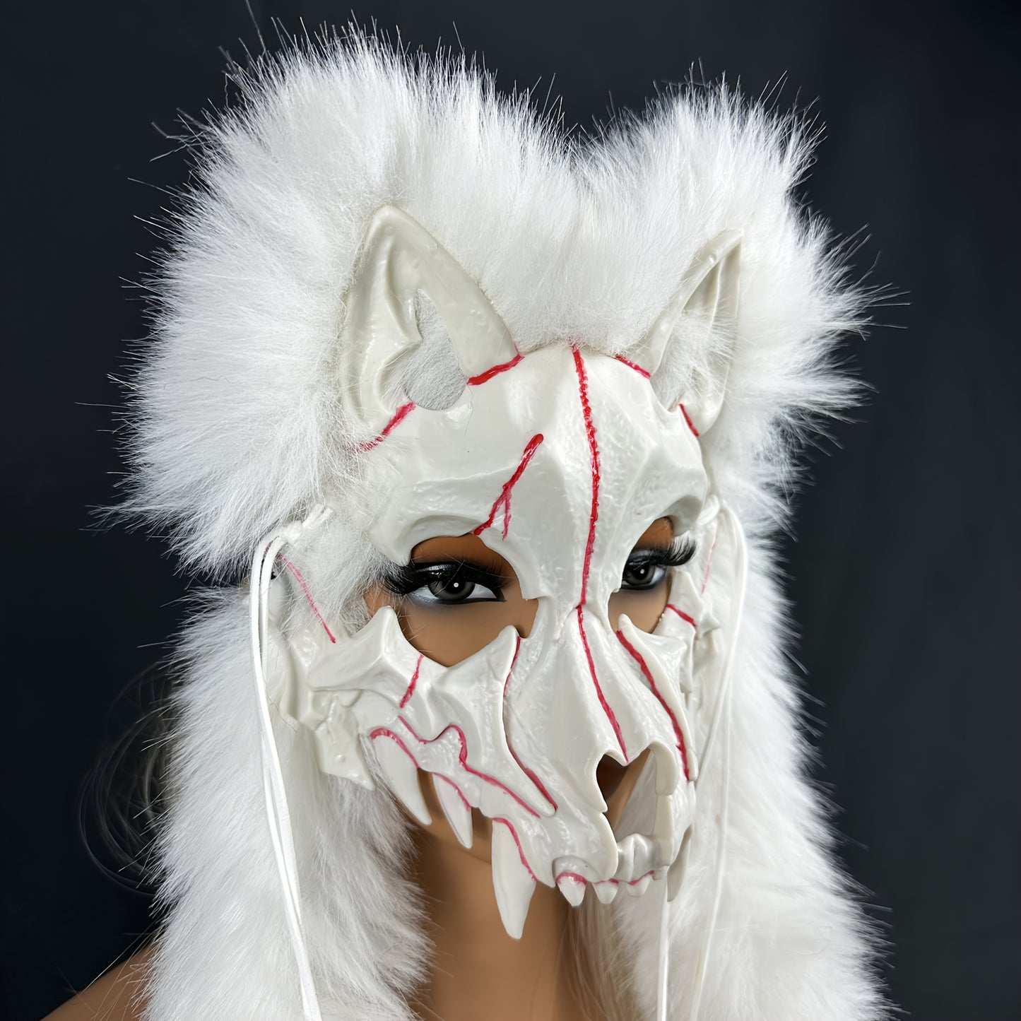 Viking Warrior Werewolf Mask - Handmade Faux Fur Headpiece with Intricate Design, No Feathers, Battery-Free for Halloween, Christmas, Costume Parties & Themed Events - Dramatic Cosplay Accessory for Adults, Halloween Costume,