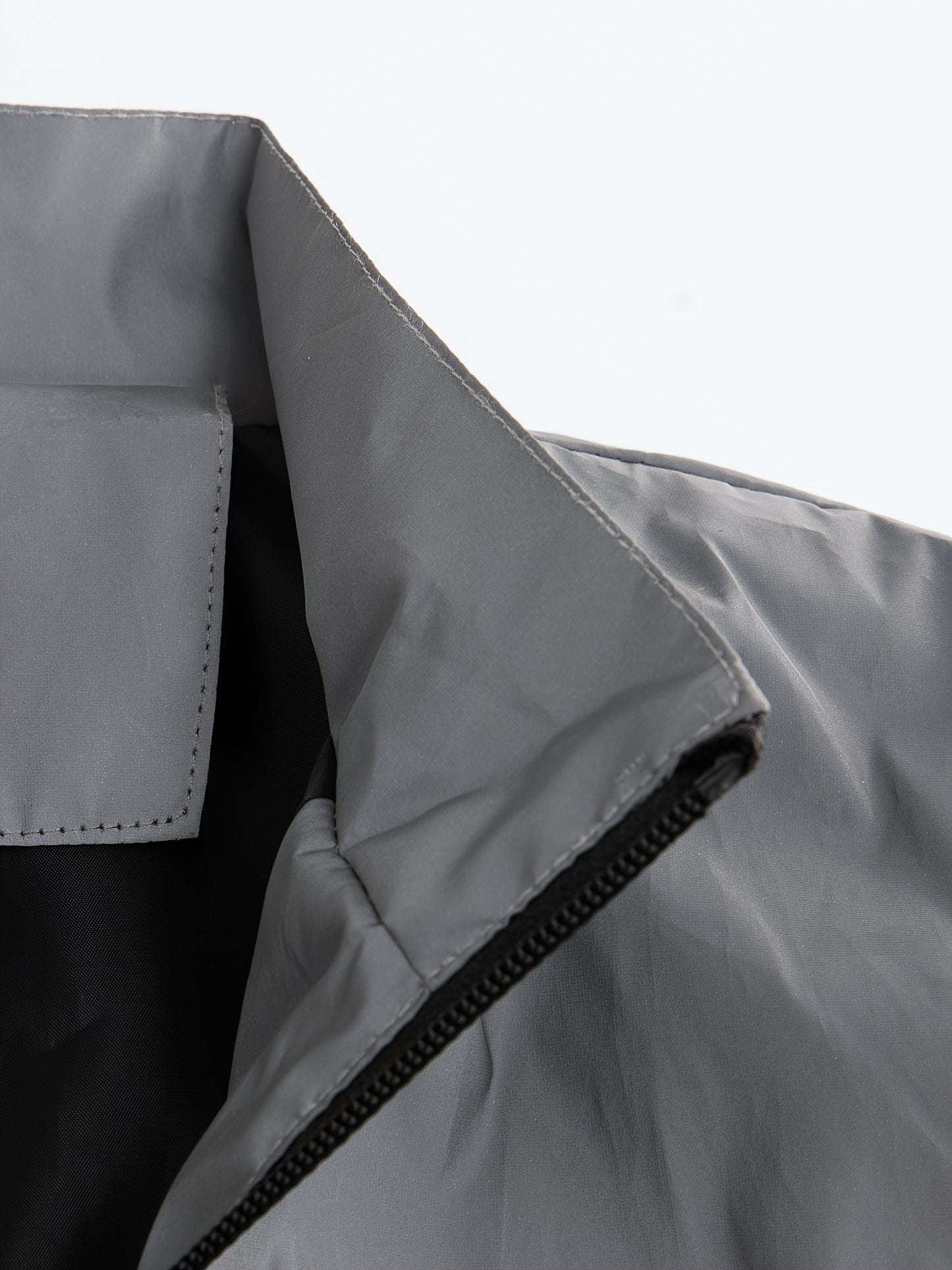 Men'S Reflective Windproof Hooded Jacket - Lightweight Zip-Up Outdoor Running & Cycling Coat with Stand Collar, Polyester Lining, and Adjustable Cuffs for Enhanced Visibility in the Rain or Cold Weather, Windbreaker Jacket