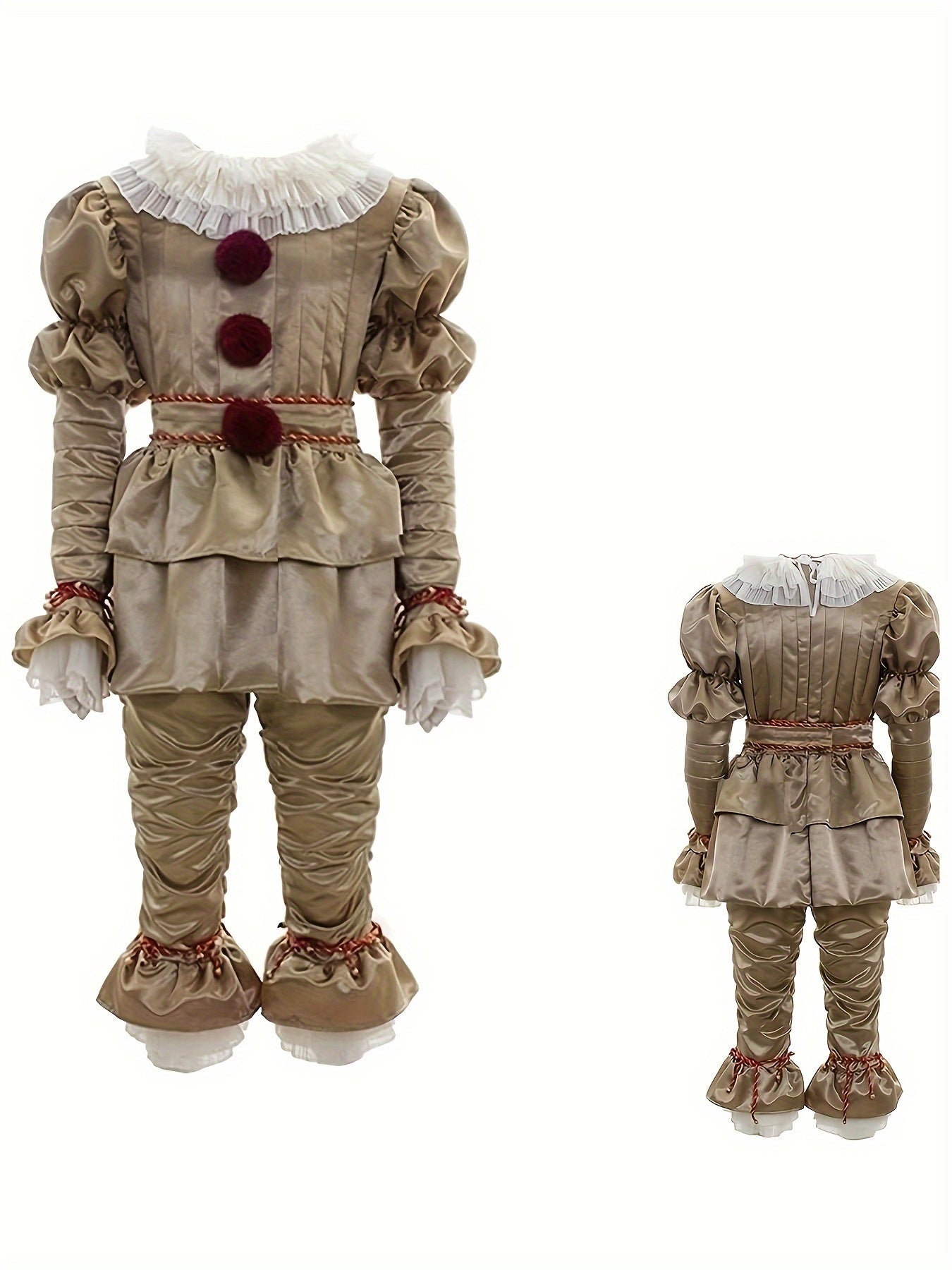 Scary Clown Halloween Costume Cosplay Party Outfit Full Set Adults
