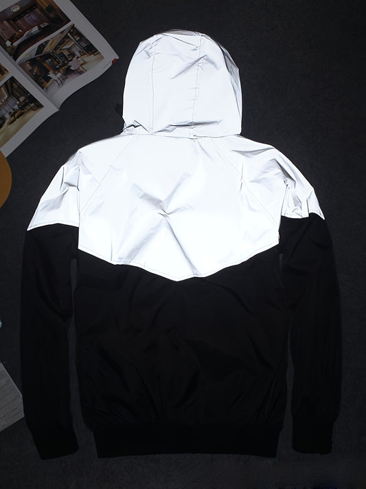 Durable Build, Men's Reflective Color Block Hooded Jacket