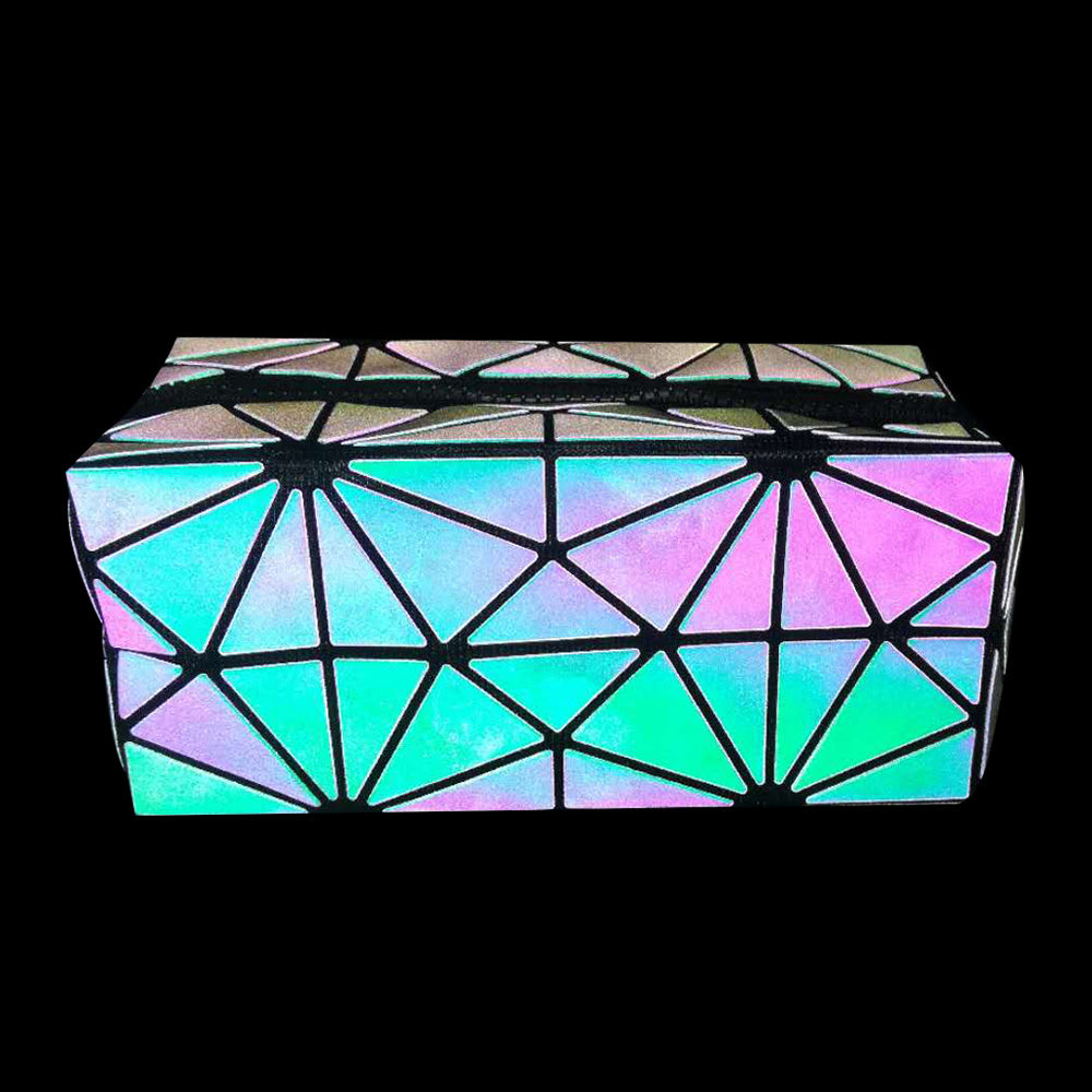 3pc Glow Radium Holographic Reflective Makeup Bag Se