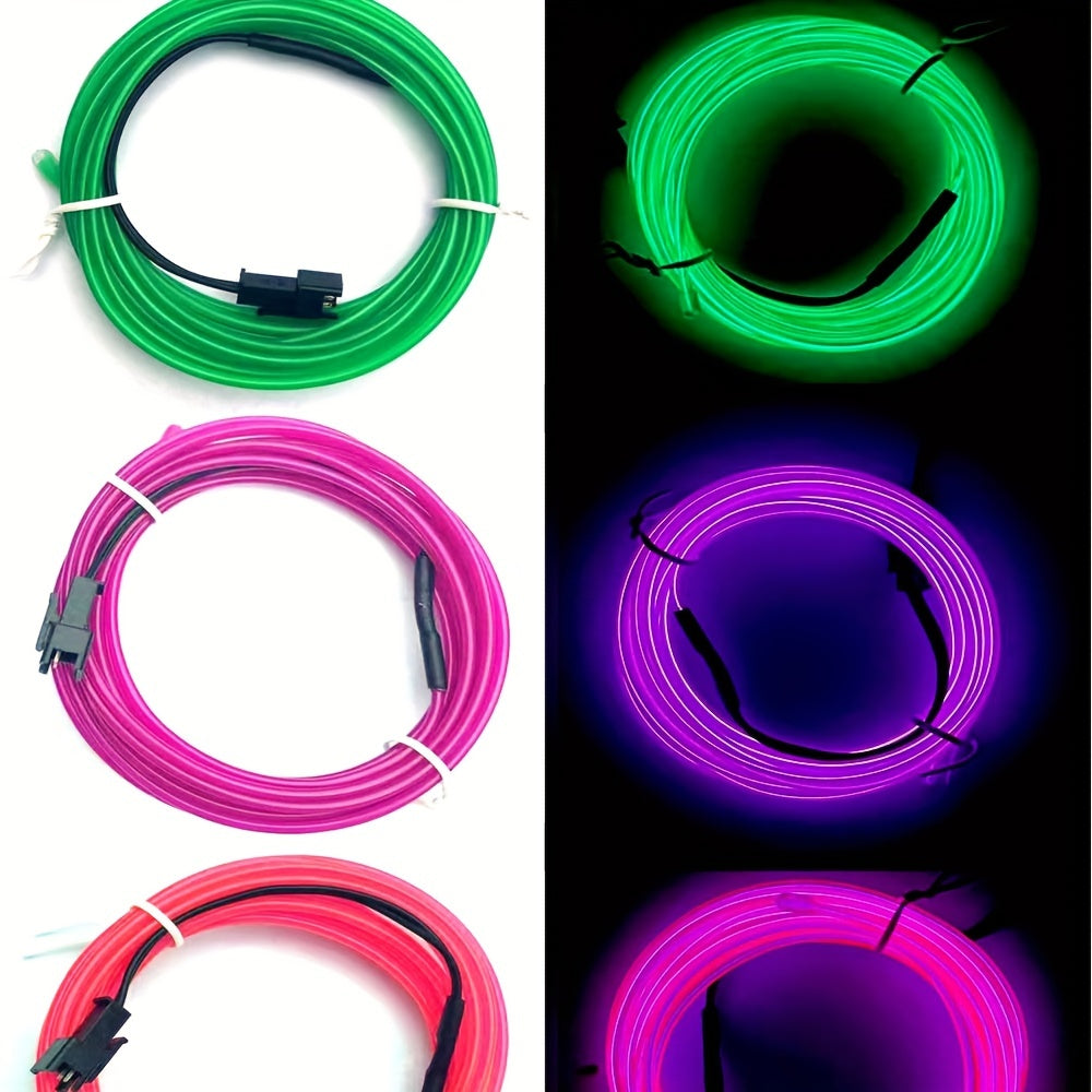1pc Funky LED Neon Light-Up Wire Cable for Costumes, Parties & Raves - Adjustable Headband, 6 Colors (Blue/Green/Orange/Pink/Purple/White), Battery-Powered (No Batteries Included), Safe Low-Power Design for Halloween, Christm