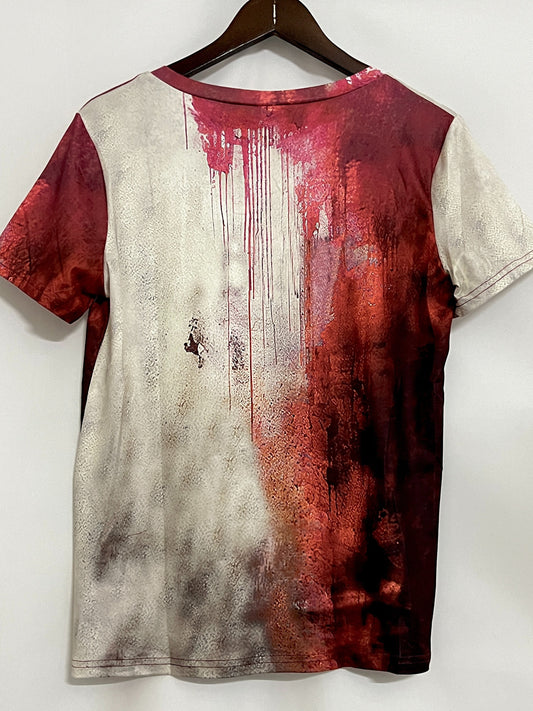 Spooky Halloween Hand Print, Short-Sleeve Casual T-Shirt