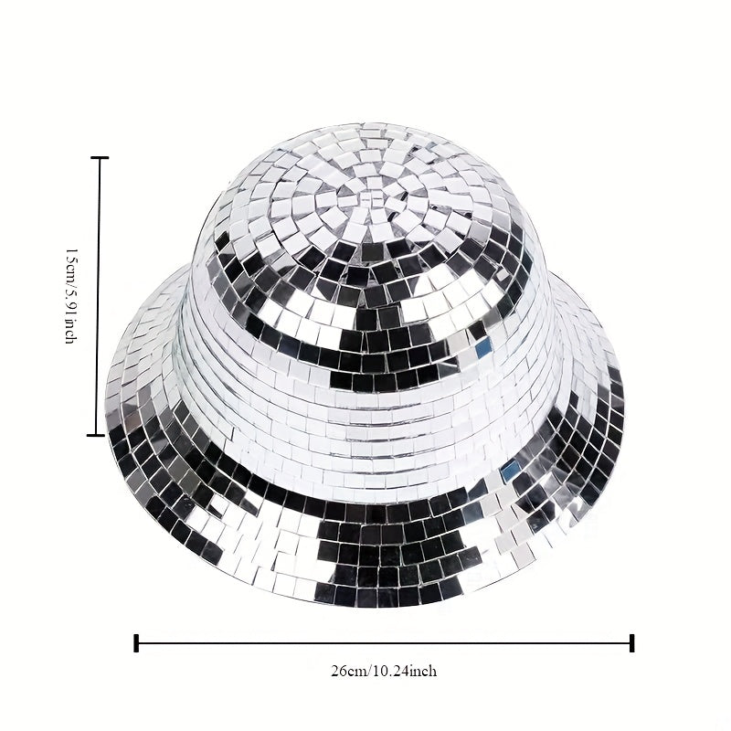 Party Decoration Sequin Glass Disco Fisherman Hat, Featherless