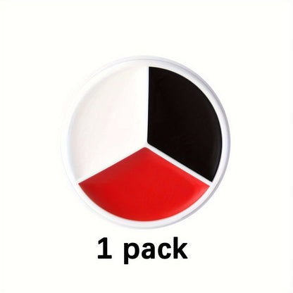 [Gentle] Professional Face & Body Paint Palette - Black, White, Red Oil-Based Cream for Halloween, Clowns, Zombies, Vampires - Easy Blend, Long-Lasting Adult Costume Makeup, Halloween Costumes