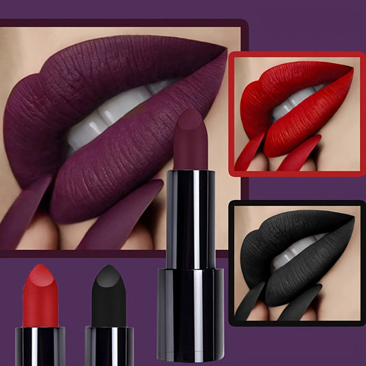 [Matte Lipstick] Darkly Lipstick: 3pcs/set | Matte Lipstick set | Waterproof, Long-Lasting | Adult Use, All Skin Types | Halloween Look | Perfect Gift for Women