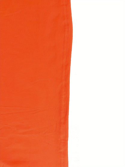 Plus Size, Women's Plus Size T-Shirt - Bright Orange with Neon BLUE-PINK RAVE Graphic - Stretchy Fabric Casual Party Outfit for Concerts, Clubwear - Everyday & Special Occasion Tops - Machine Washable All-Season Women's Cloth