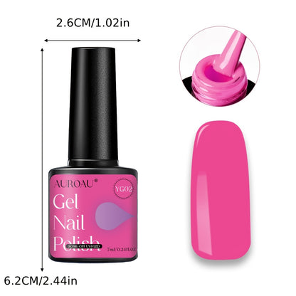 1pc Auroau Gel Nail Polish, Luminous Long-Lasting Nail Gel, Vibrant Color Palette, Non-Toxic, Fast-Drying, High Saturation, Easy to Apply, with Alcohol-Free Formula, for Parties, Dates, Clubbing, Ideal Gift for Christmas & Ne