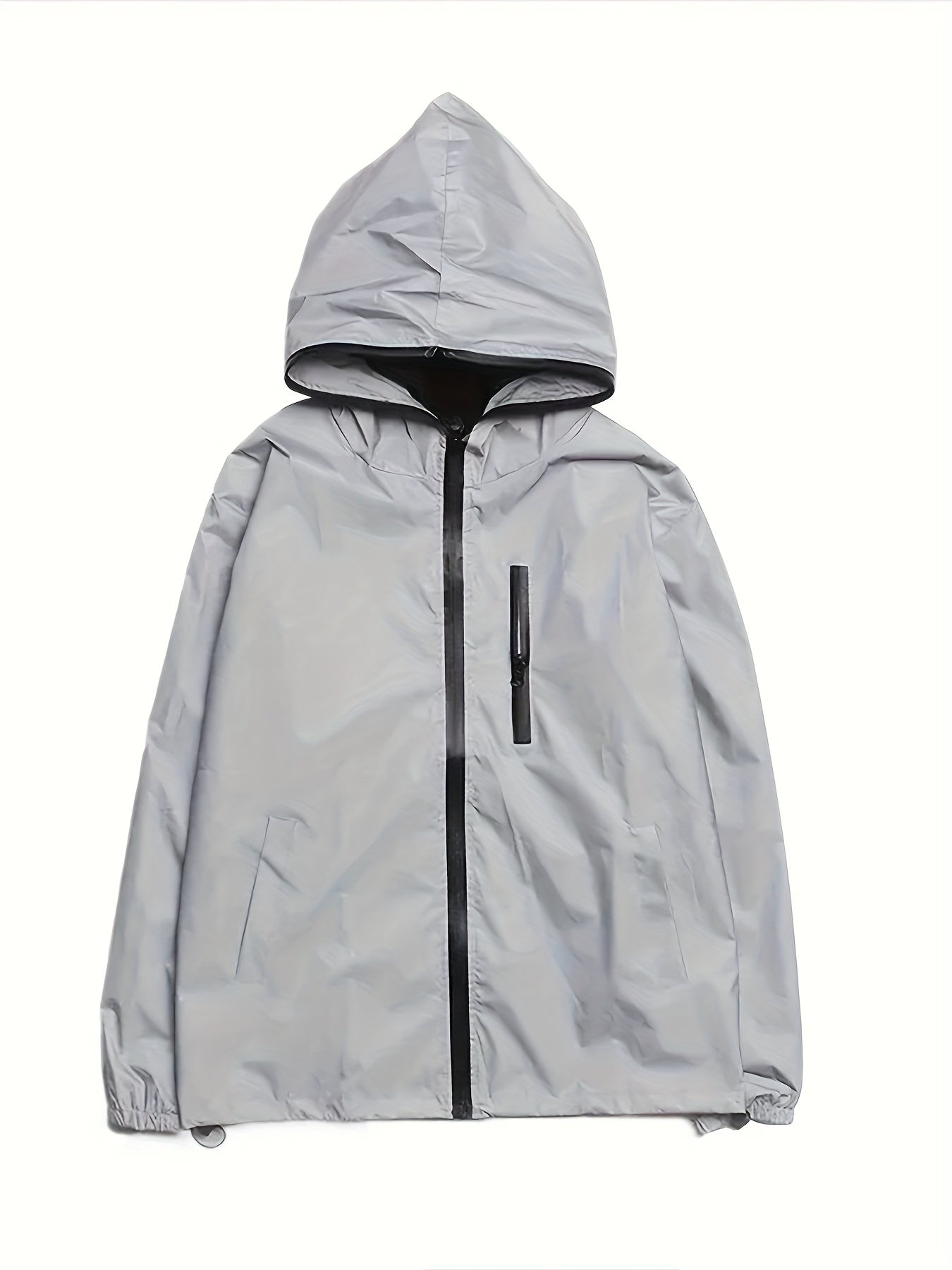 Men'S Spring/Fall Nighttime Reflective Windproof Casual Sports Cycling Hiking Party Street Dance Performance Hooded Zipper Set Jacket + Pants