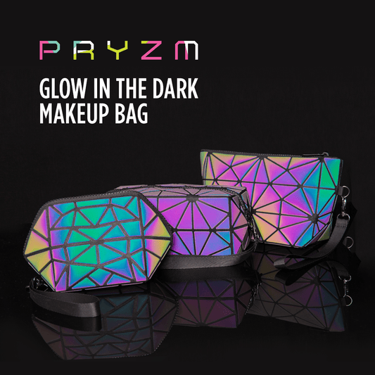 3pc Glow Radium Holographic Reflective Makeup Bag Se