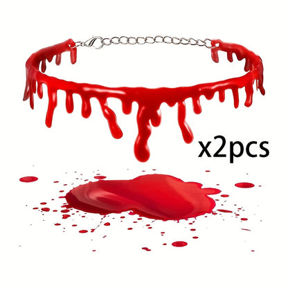 [Vampire Cosplay Set] 2/15pcs/set Halloween Vampire Cosplay Costume Accessories Set | Blood-Dripping Collar, Gloves, Long Stockings - Festival Role-Playing Outfit Decorations, Bat Costume Gift, Party Supplies for Events, Part