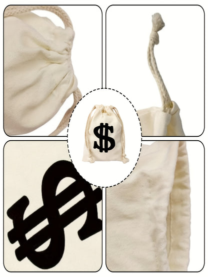 [Strong Criminal Clothing Set] 6pcs Set of Strong Criminal Clothing | Neutered Thief Cosplay Black And White Striped Long-Sleeved T-Shirt, Beanbag Hat, Gloves, Mask, Halloween Money Bag, Transformed Criminal Clothing, Men's P
