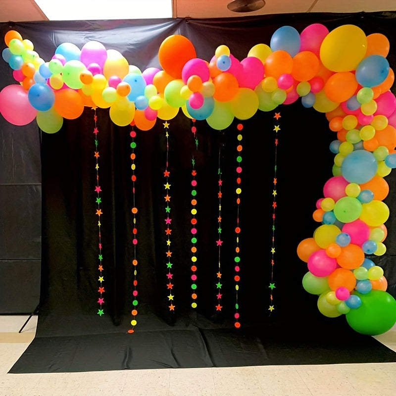 [UV Reactive | Neon] 100pcs UV Reactive Neon Latex Balloons | 10/12 Inch, Glow in the Dark | for Birthday, Halloween, Wedding & Shower Decorations, Perfect for Winter, New Year, Easter Room Decor