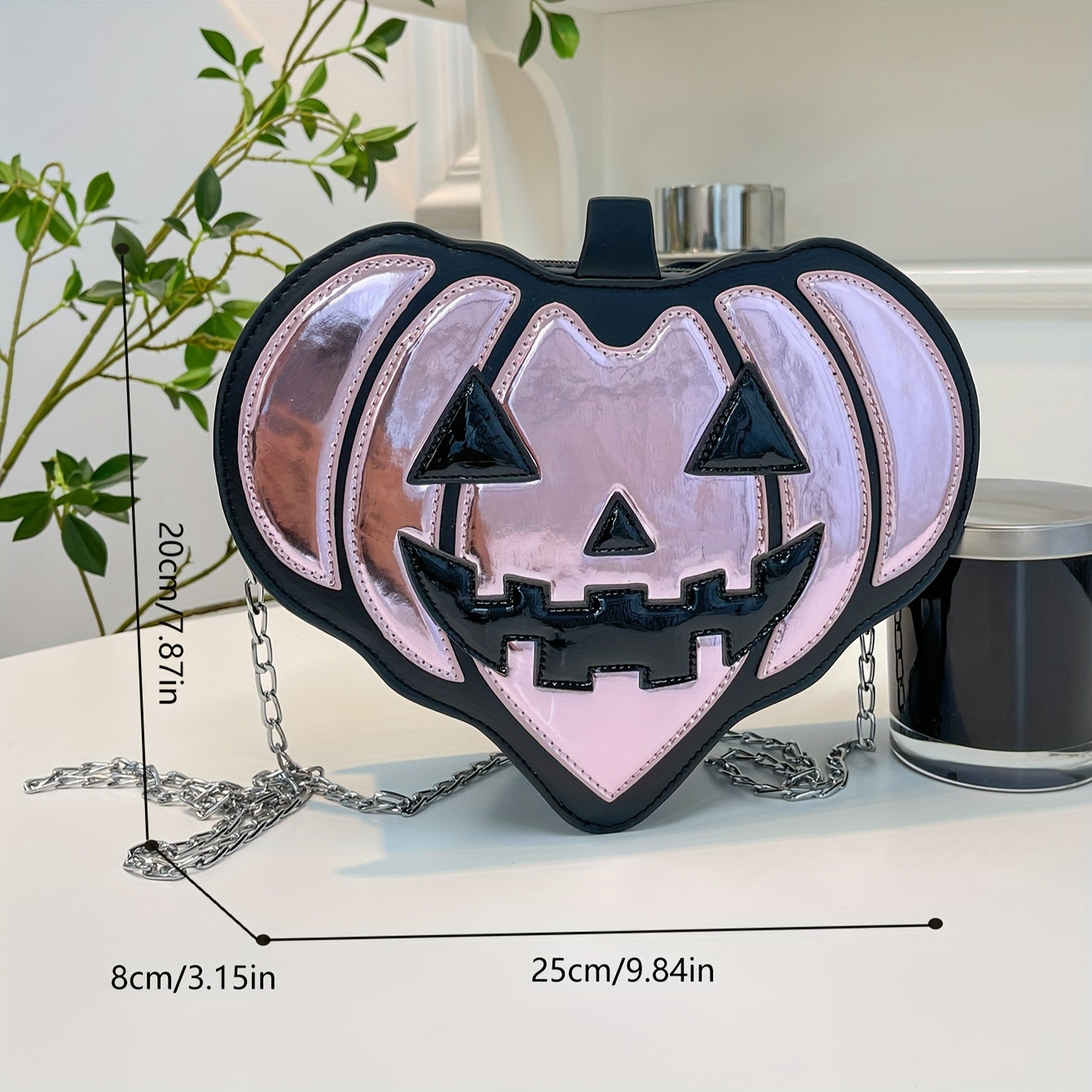 [Pumpkin Novelty Shoulder Bag] Fashion Halloween Women's Pumpkin Shoulder Bag Novelty Devil Messenger Bag