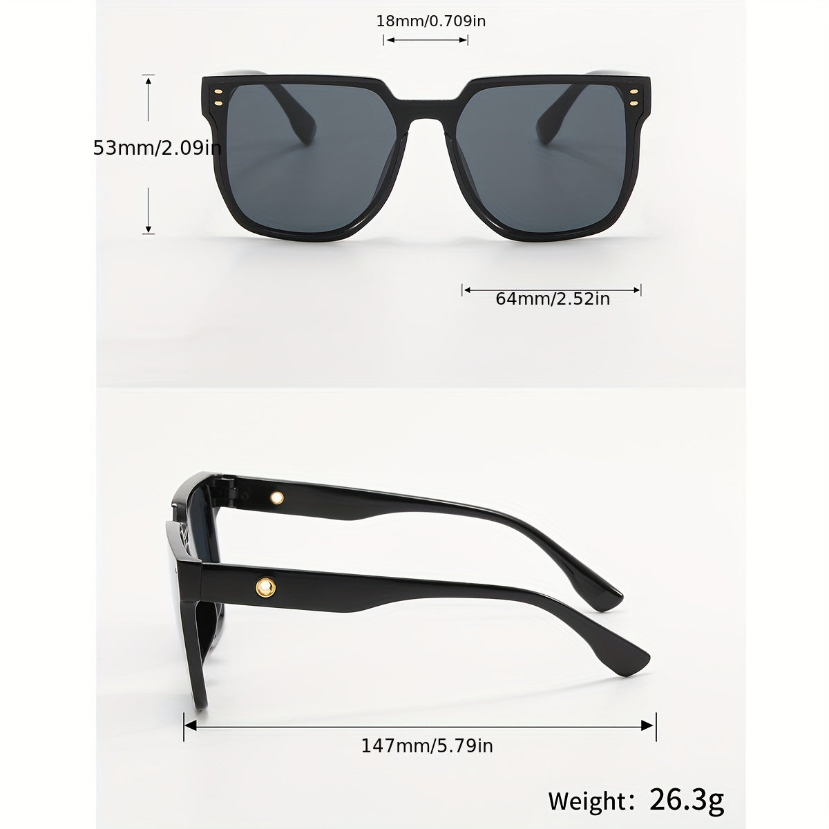 1 Pair of Women's Transparent Silvery Mirror Reflective Square Frame Modern Fashion Casual Glasses with Rice Nails