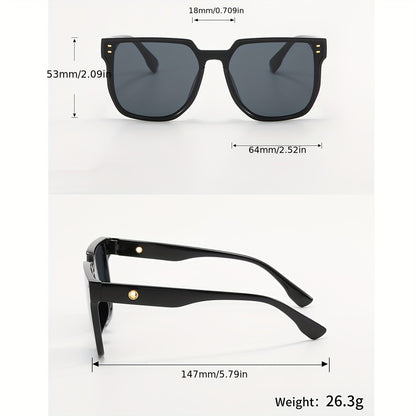 1 Pair of Women's Transparent Silvery Mirror Reflective Square Frame Modern Fashion Casual Glasses with Rice Nails