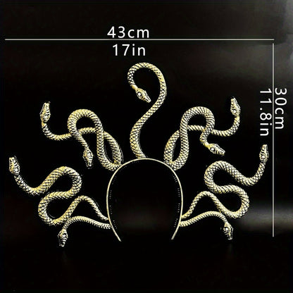 Medusa Large Headband - Handmade with Imperfections, Sexy Party Accessory for Costume Parties, Halloween, Carnival/Masquerade Balls, and Women's Dress-Up Events, Halloween Headpiece, Unique Charm, Mysterious Style, Artistic H