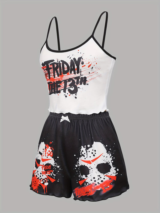 Women's Black and White Thong Shorts