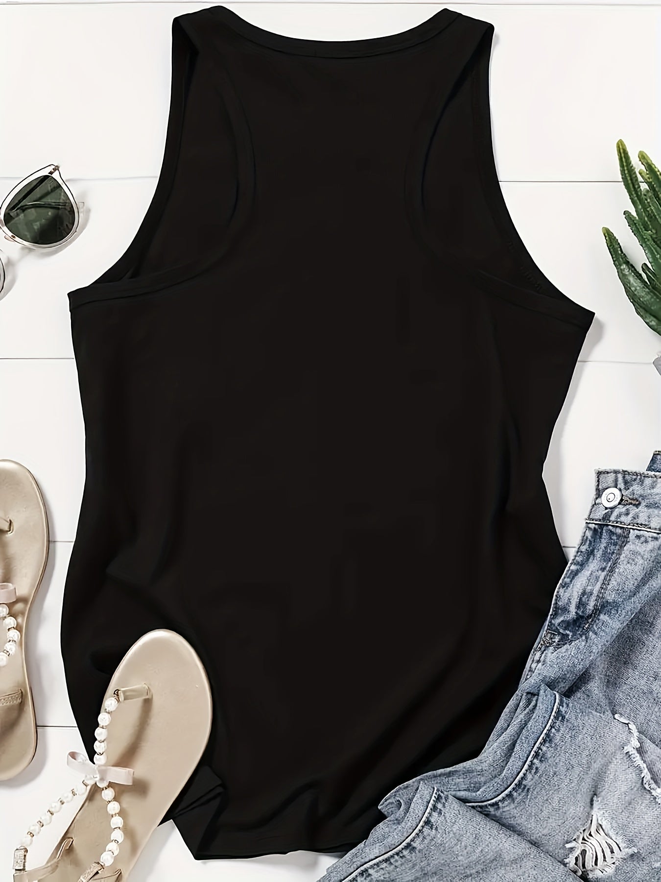 Women'S Casual RAVE Graphic Tank Top - Sleeveless, Round Neck, Light Brown with White Lettering, All-Season Fashion, Casual Attire|Bold Lettering Top|Durable Fabric