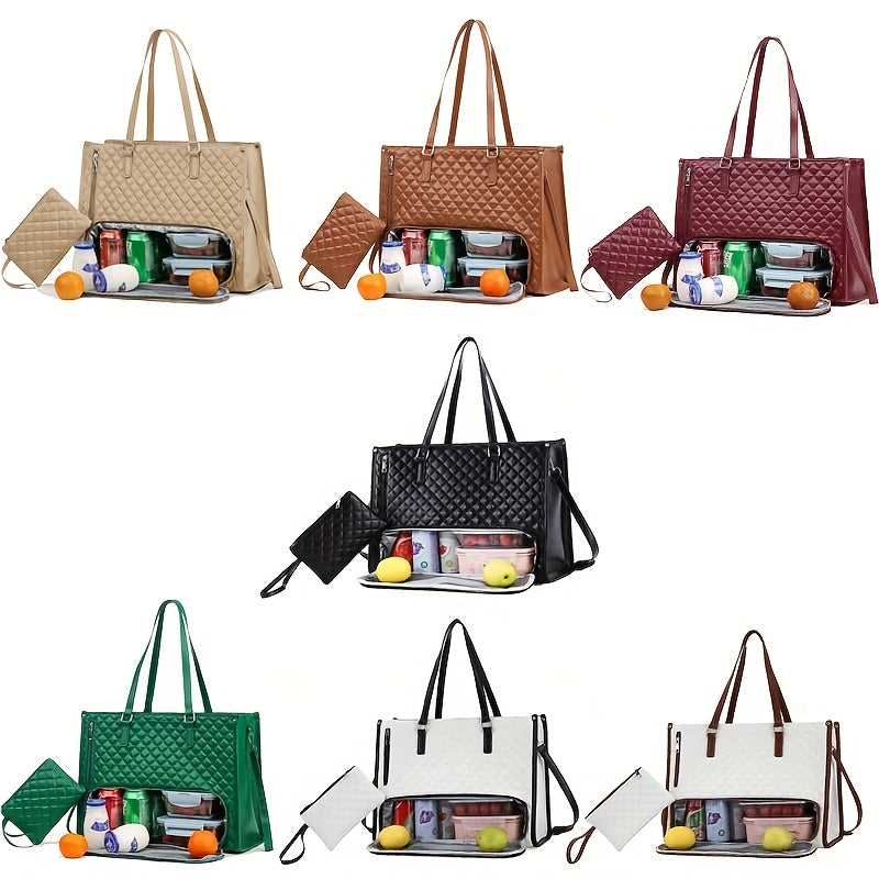 Large Capacity 2-in-1 Convertible Tote & Crossbody Bag with Detachable Shoulder Strap