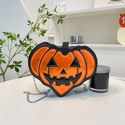 [Pumpkin Novelty Shoulder Bag] Fashion Halloween Women's Pumpkin Shoulder Bag Novelty Devil Messenger Bag