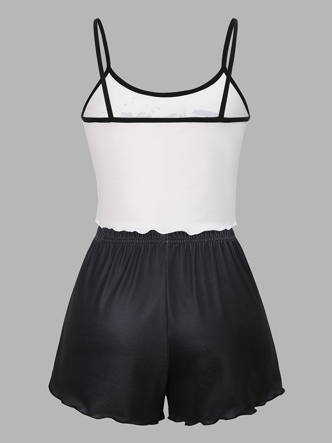 Women's Black and White Thong Shorts