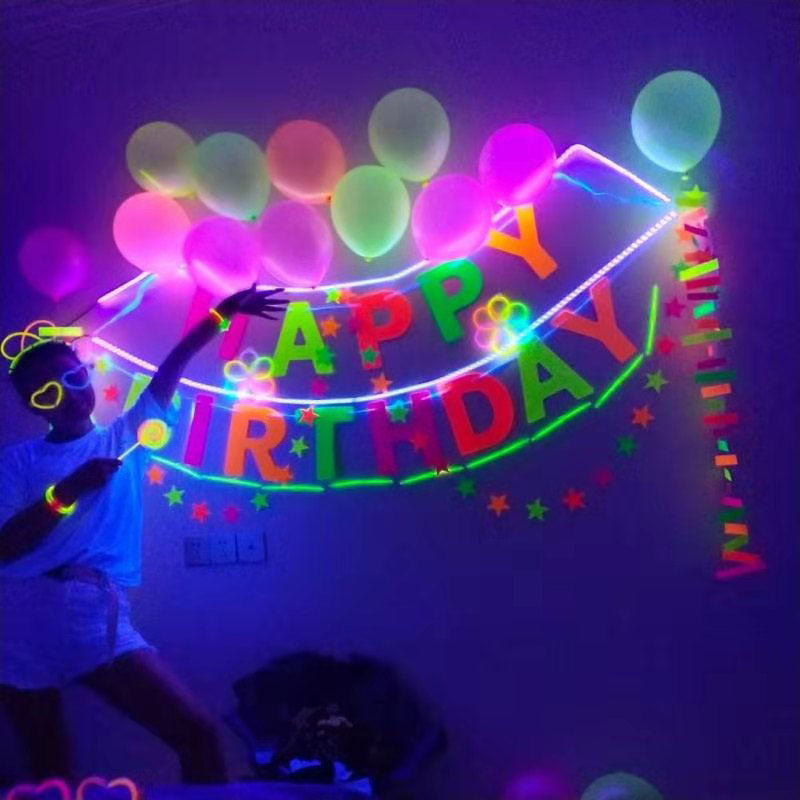 [UV Reactive | Neon] 100pcs UV Reactive Neon Latex Balloons | 10/12 Inch, Glow in the Dark | for Birthday, Halloween, Wedding & Shower Decorations, Perfect for Winter, New Year, Easter Room Decor
