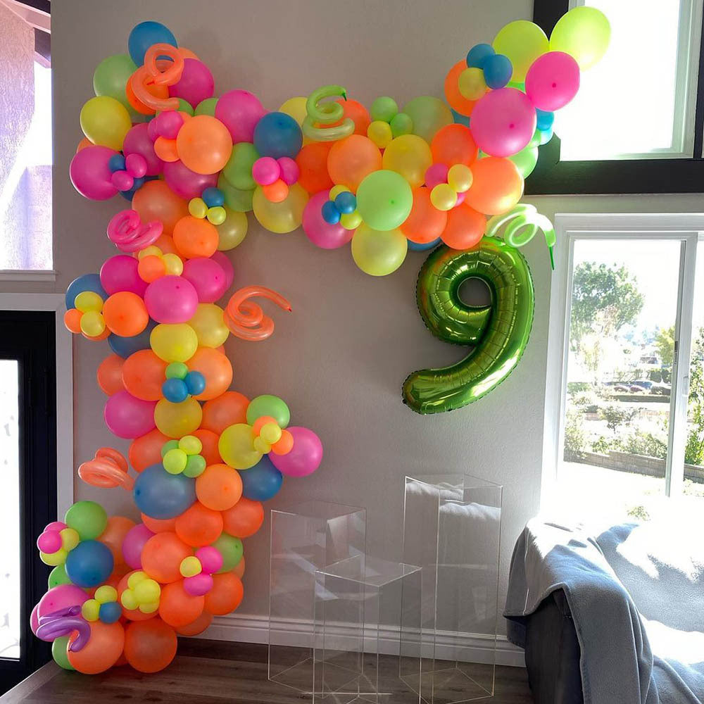 [UV Reactive | Neon] 100pcs UV Reactive Neon Latex Balloons | 10/12 Inch, Glow in the Dark | for Birthday, Halloween, Wedding & Shower Decorations, Perfect for Winter, New Year, Easter Room Decor