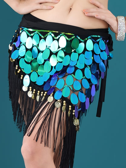 Glitter Sequins Belly Dance Hip Scarf