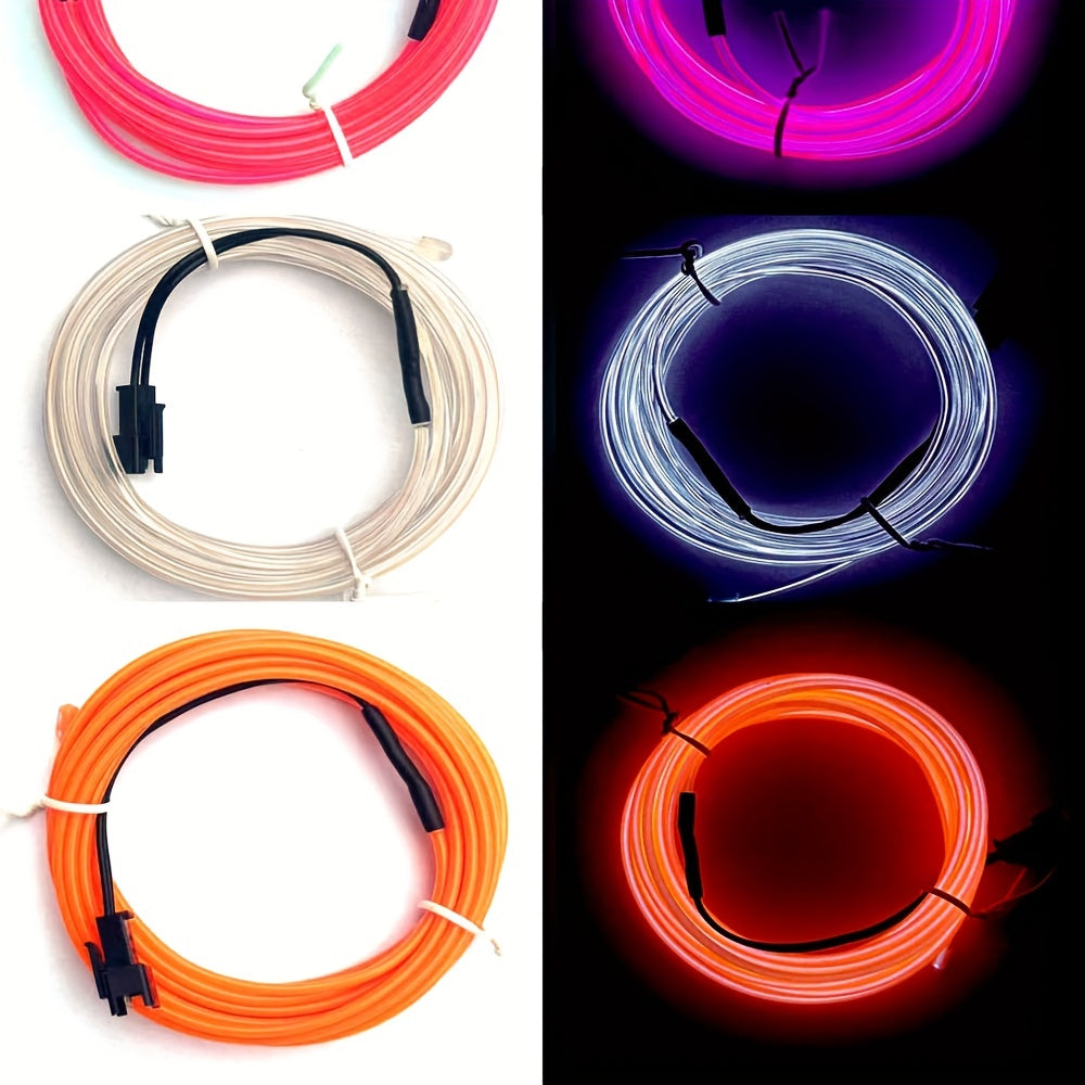 1pc Funky LED Neon Light-Up Wire Cable for Costumes, Parties & Raves - Adjustable Headband, 6 Colors (Blue/Green/Orange/Pink/Purple/White), Battery-Powered (No Batteries Included), Safe Low-Power Design for Halloween, Christm