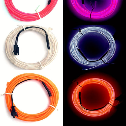 1pc Funky LED Neon Light-Up Wire Cable for Costumes, Parties & Raves - Adjustable Headband, 6 Colors (Blue/Green/Orange/Pink/Purple/White), Battery-Powered (No Batteries Included), Safe Low-Power Design for Halloween, Christm