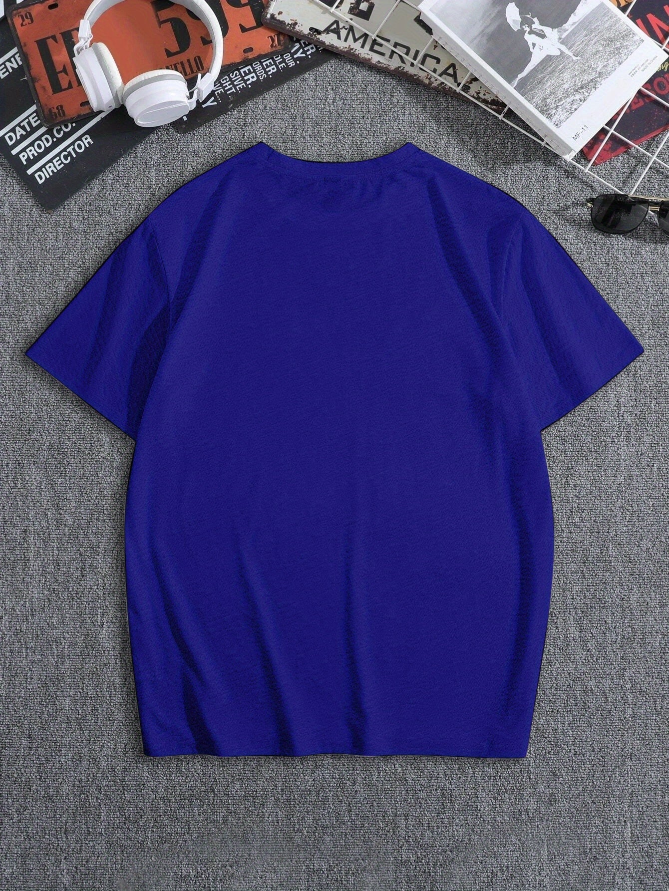 1pc Men'S Casual Crew Neck T-Shirt - Polyester Knit Fabric with Medium Stretch, Short Sleeve Print Top for Going Out, Summer Season - Regular Fit H Tee with "Drum & Bass" Slogan Design