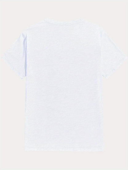 Eat Sleep Rave Repeat Letter Print Men's Summer Short Sleeve Crew Neck Tees, Breathable Polyester Fabric T-shirt, Casual Comfortable Versatile Top For Everyday Wear